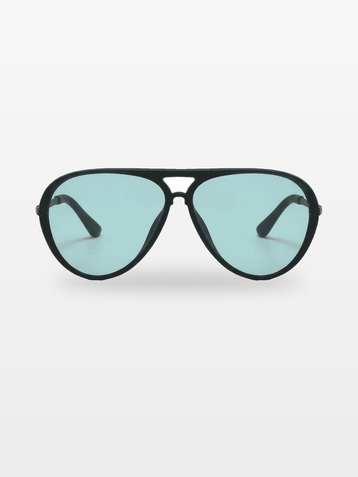 Aviator sunglasses in Black Green Lens with green lenses, front view — Elysia — Velezeco #opt1_3