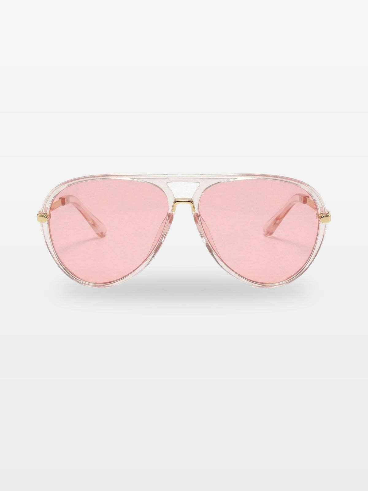 Aviator sunglasses in Pink with pink lenses, front view — Elysia — Velezeco #opt1_8