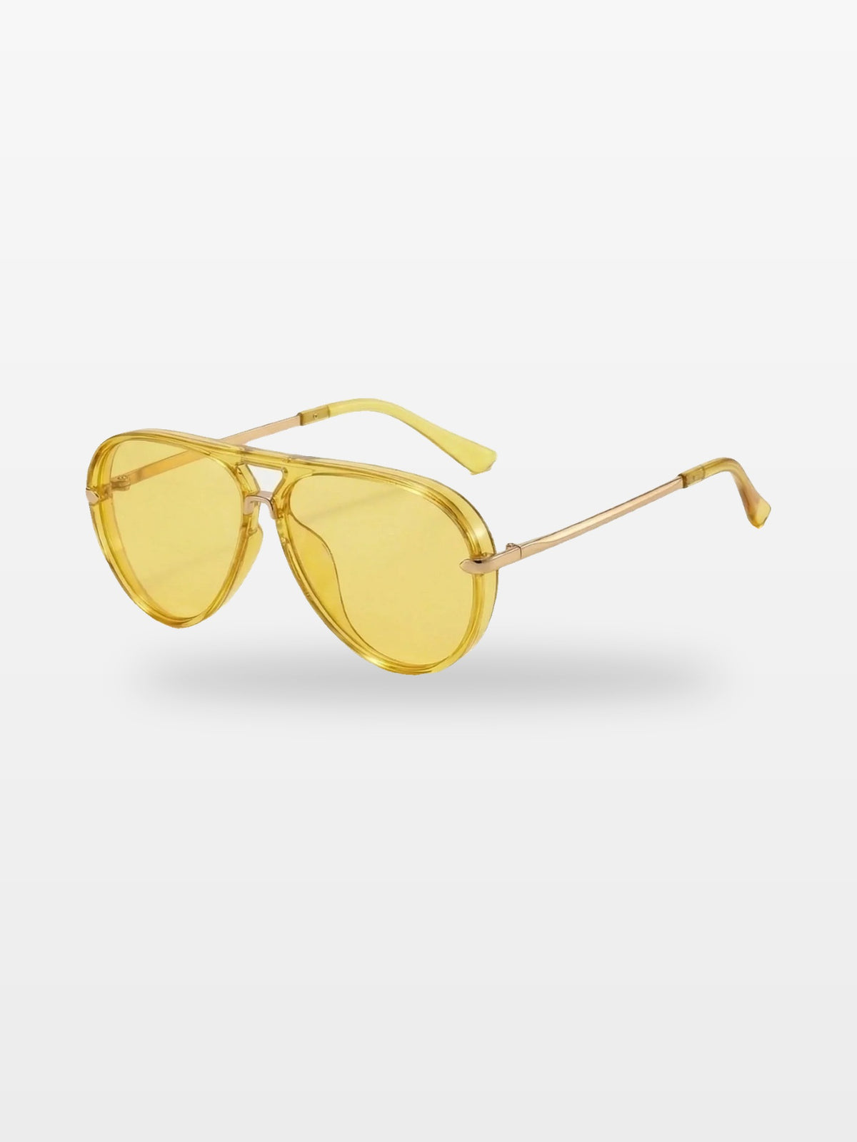 Aviator sunglasses in Yellow with yellow lenses, three-quarter view — Elysia — Velezeco #opt1_7