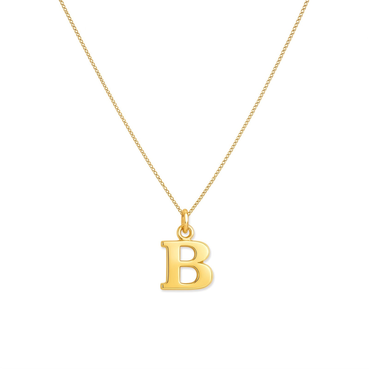 Gold initial B necklace on a fine chain · Velezeco #opt1_2