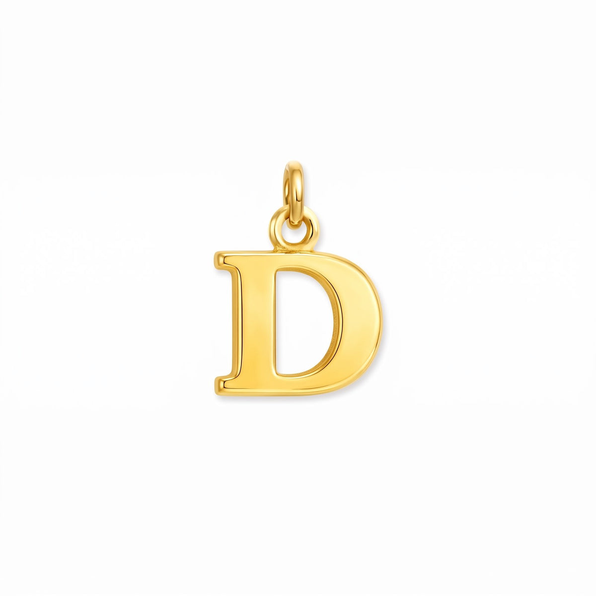 Gold initial pendant, letter D, on white · Velezeco #opt1_4