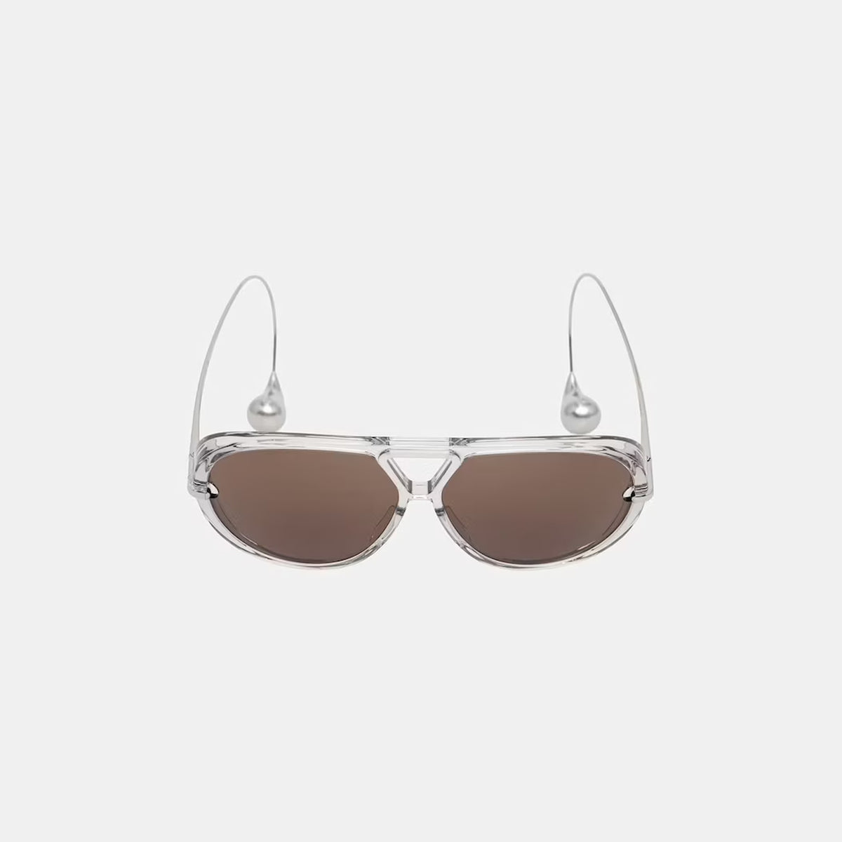Oversized aviator sunglasses, white frame with gold drop temples — The Nimbus — Velezeco #opt1_6
