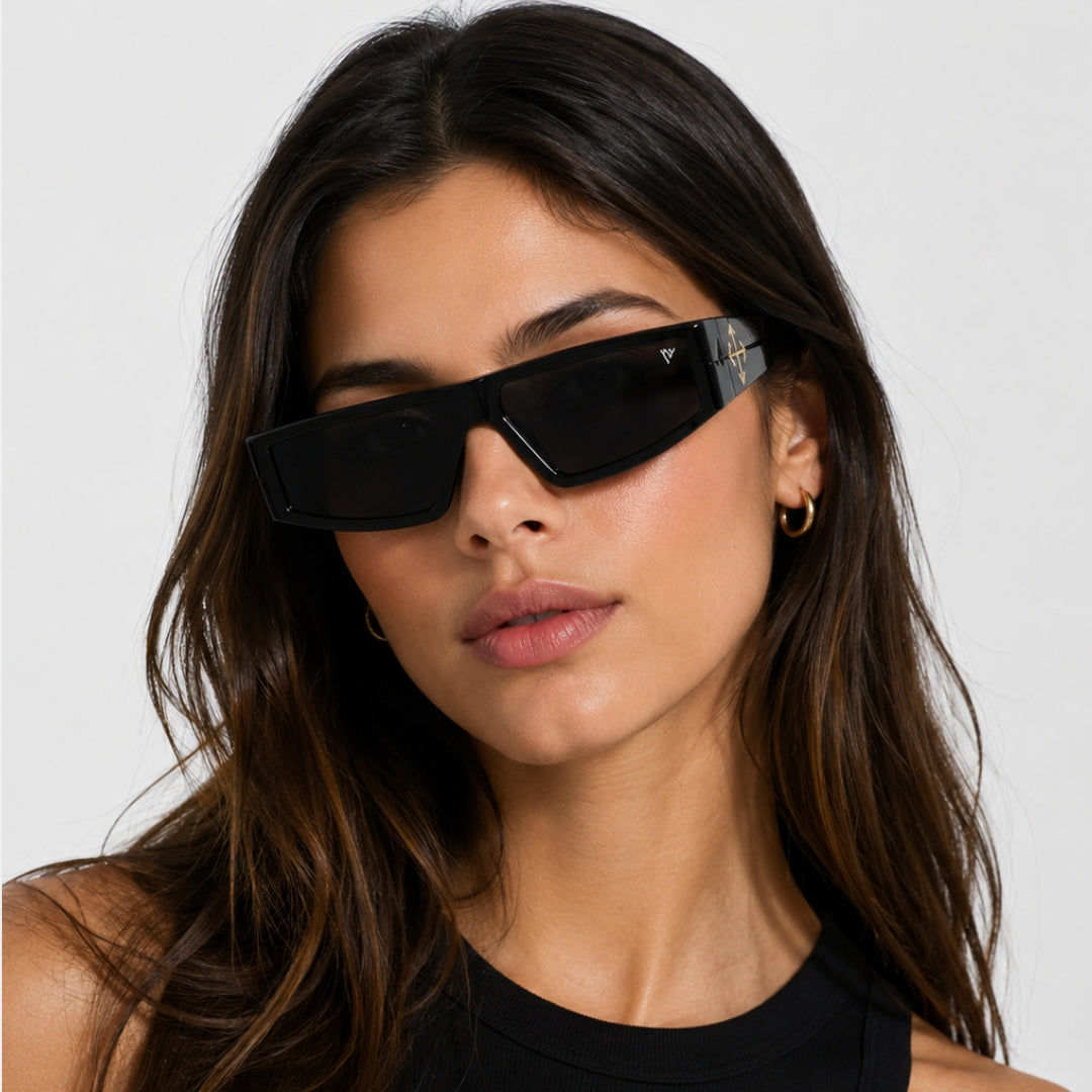 Urban sunglasses folded flat view — Romy — Velezeco