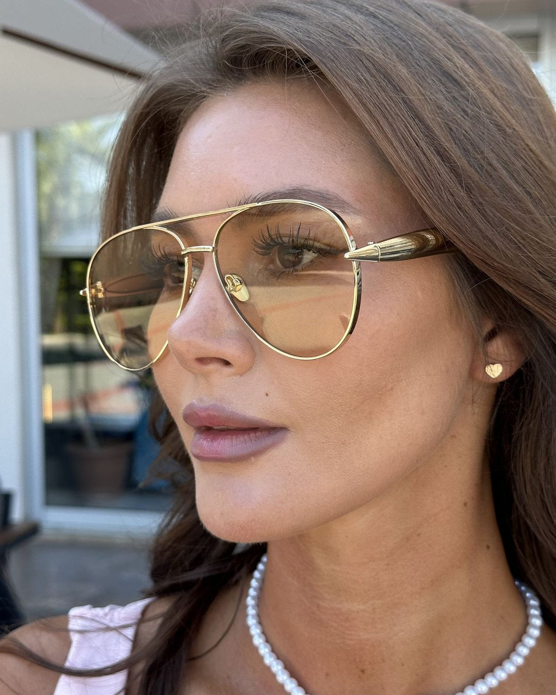 Amber lens aviator sunglasses