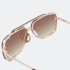 Aviator sunglasses angled three-quarter view — Bella Coffee — Velezeco