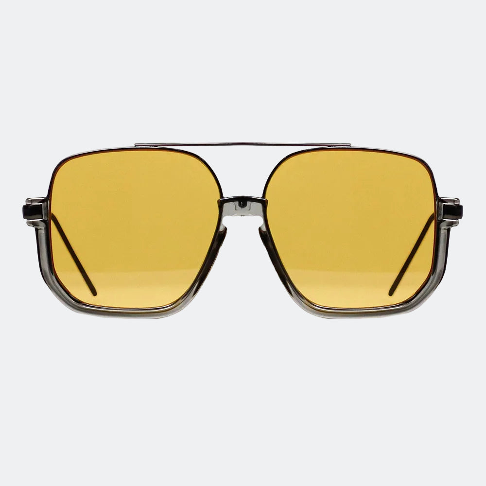 Aviator sunglasses temple and hinge detail — The Aurora — Velezeco