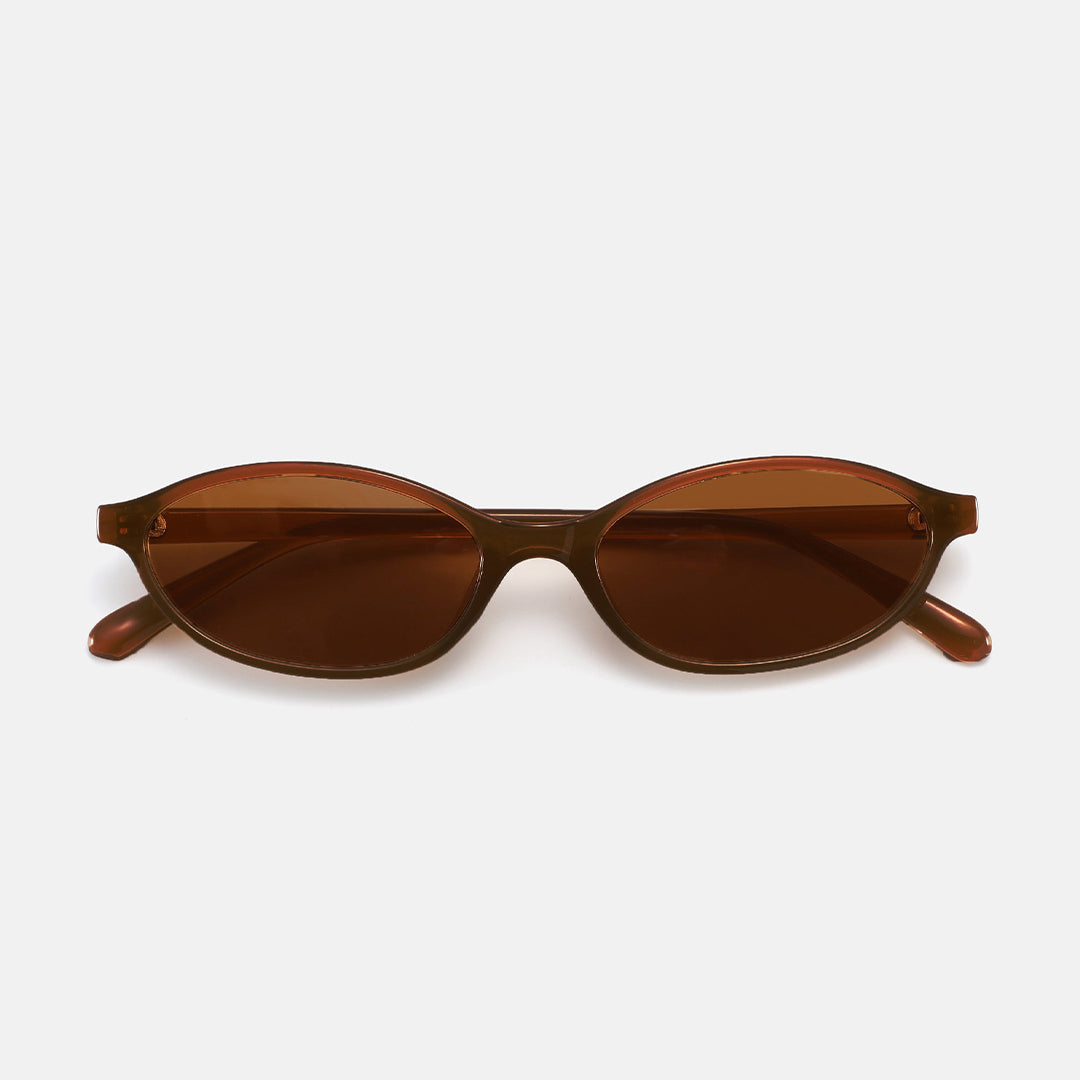Round sunglasses temple and hinge detail — Malibu — Velezeco