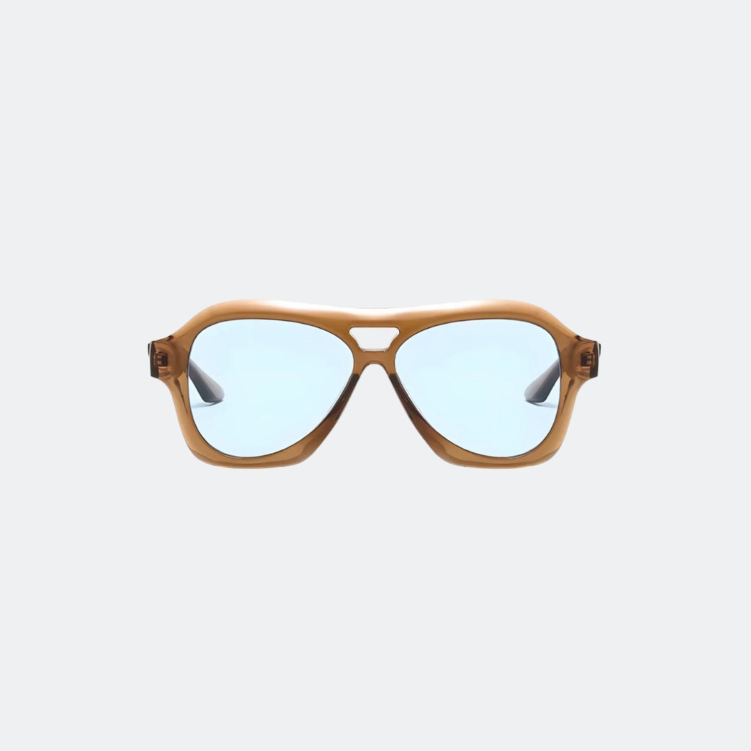 Aviator sunglasses temple and hinge detail — Aeris — Velezeco