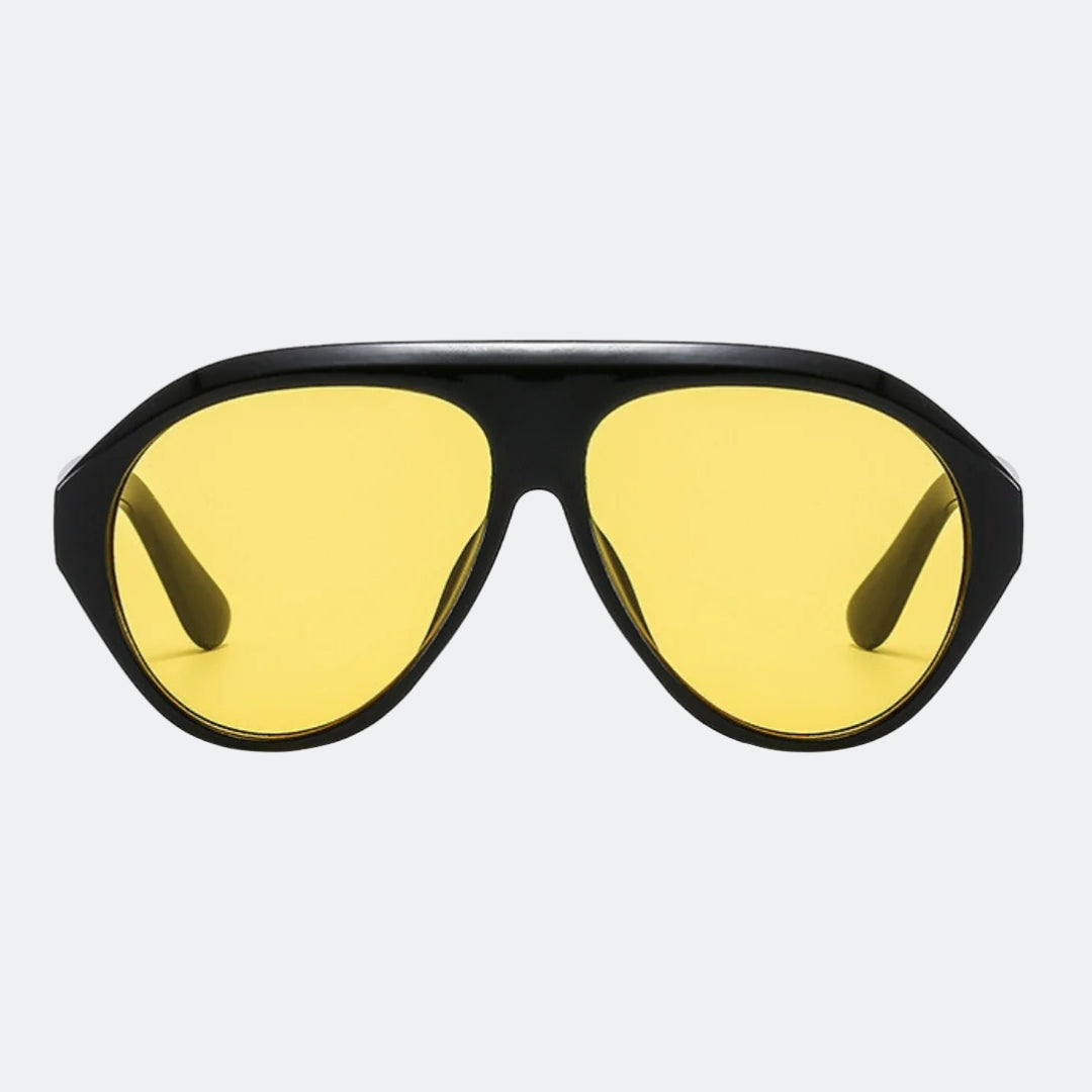 Aviator sunglasses temple and hinge detail — Boston — Velezeco