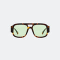 Oversized sunglasses temple and hinge detail — Crimson — Velezeco