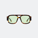 Oversized sunglasses temple and hinge detail — Crimson — Velezeco