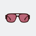 Oversized sunglasses front view — Crimson — Velezeco