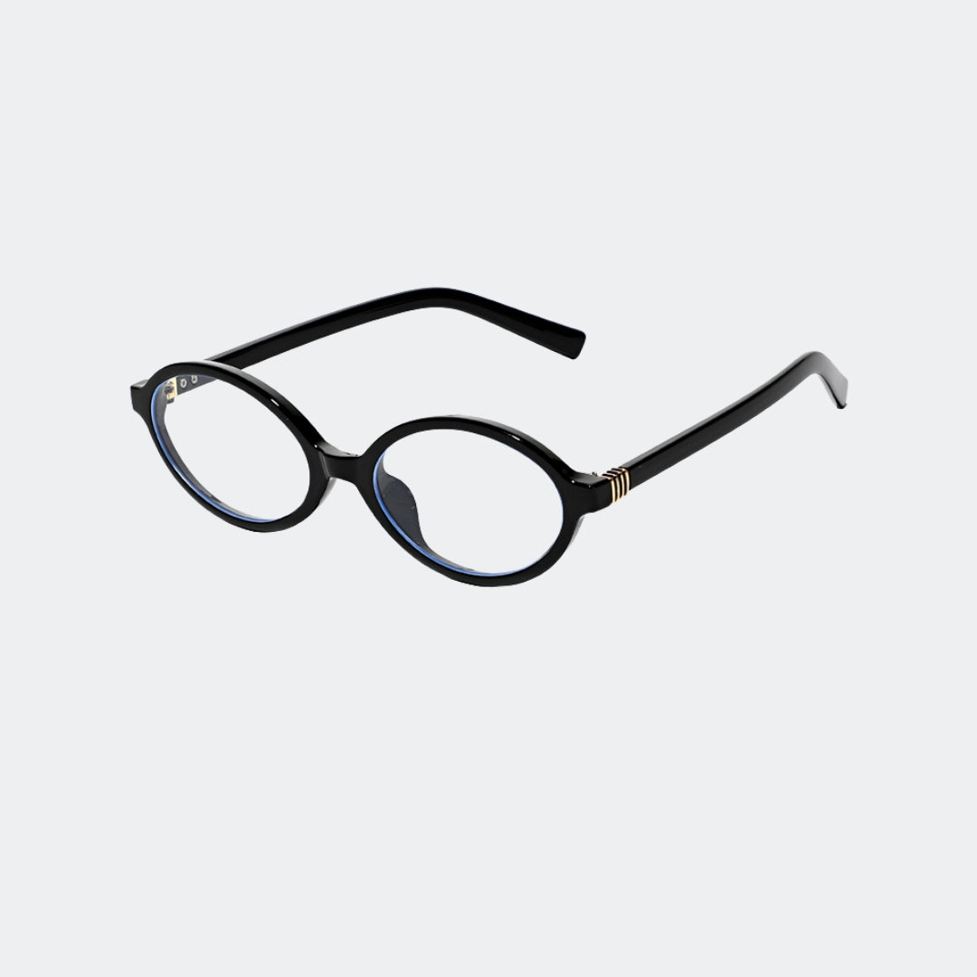 Louiz blue light glasses in leopard colorway, front view — Velezeco