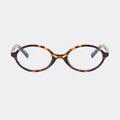 Blue light glasses with black oval frame, front view — Louiz — Velezeco