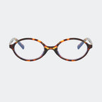 Blue light glasses with black oval frame, front view — Louiz — Velezeco