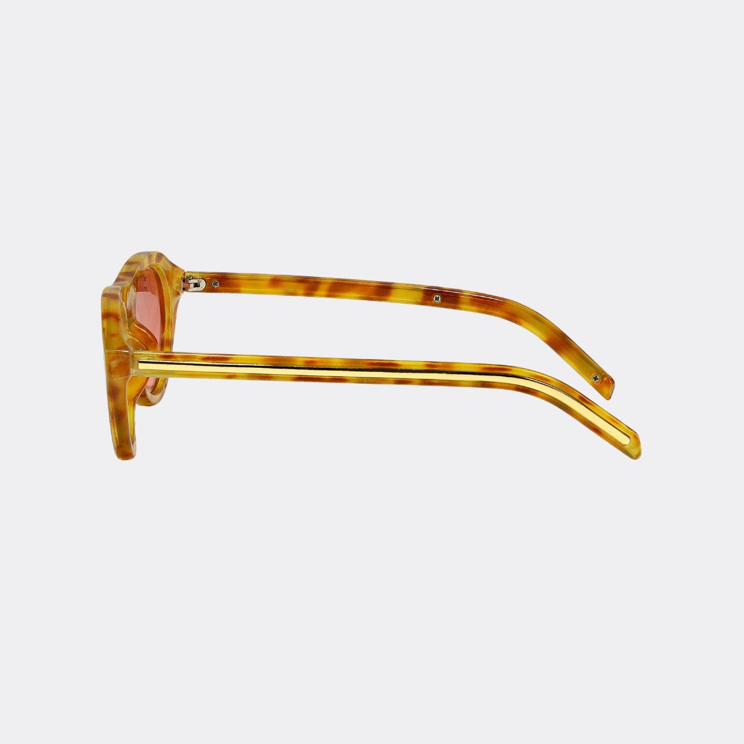 Square sunglasses worn by model, close-up — Obsidian — Velezeco