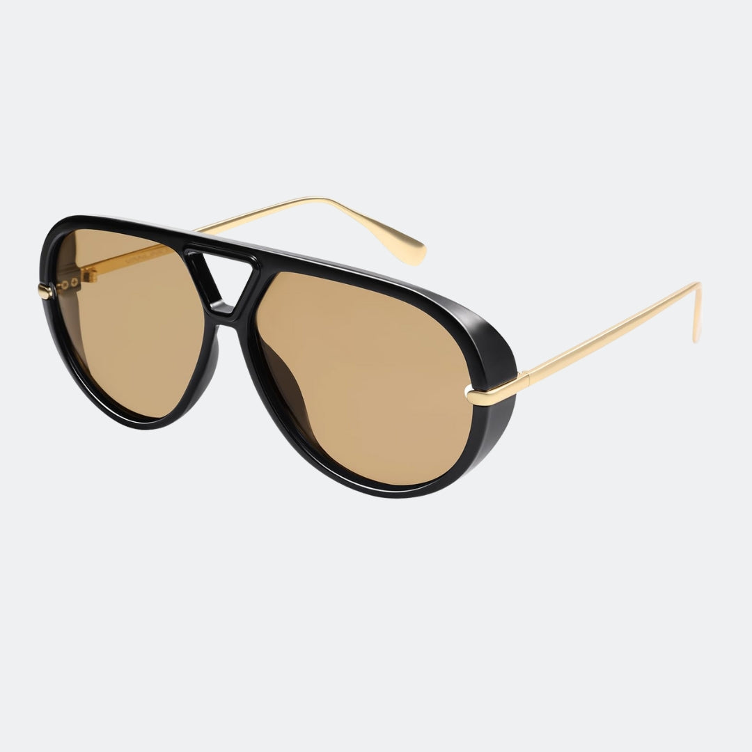 Aviator sunglasses lens close-up detail — The Aether — Velezeco