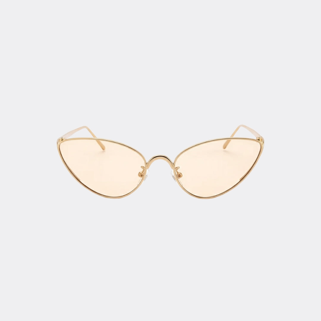 Cat eye sunglasses worn by model outdoors — The Viper — Velezeco