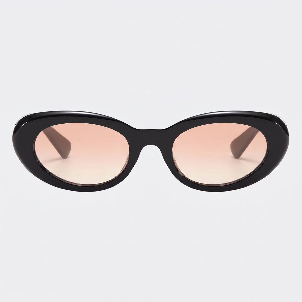 Belmont bold oval black sunglasses with rose gradient lenses, front view · Velezeco #opt1_2