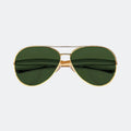 Aviator sunglasses worn by model outdoors — Duna — Velezeco