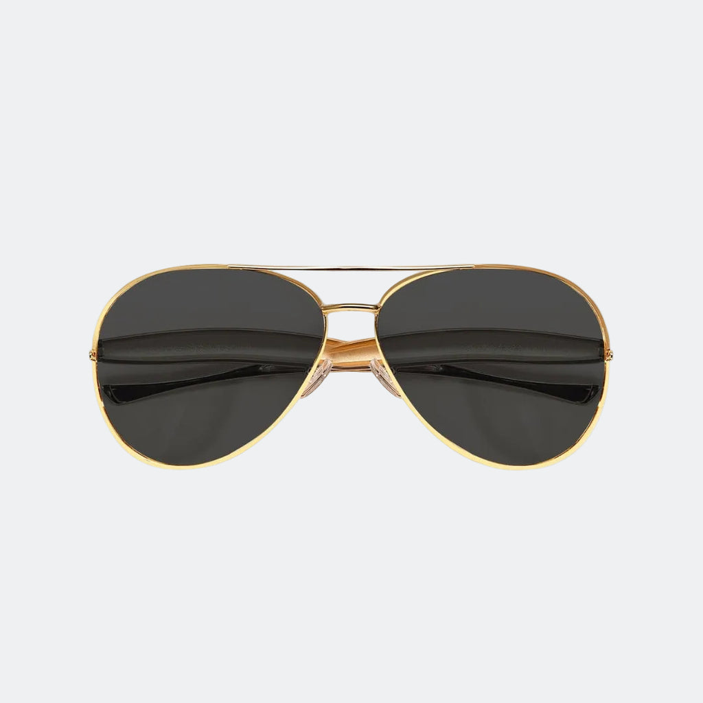 Aviator sunglasses temple and hinge detail — Duna — Velezeco