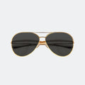 Aviator sunglasses temple and hinge detail — Duna — Velezeco