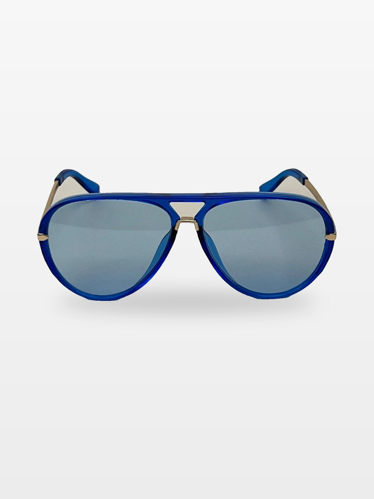 Aviator sunglasses in Blue with blue lenses, front view — Elysia — Velezeco #opt1_6
