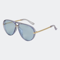 Aviator sunglasses in Blue with blue lenses, angled view — Elysia — Velezeco