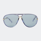 Aviator sunglasses in Blue with blue lenses, front view — Elysia — Velezeco