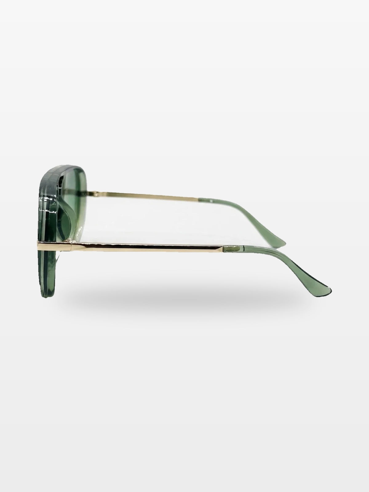 Aviator sunglasses in Green with green gradient lenses, side view — Elysia — Velezeco #opt1_1