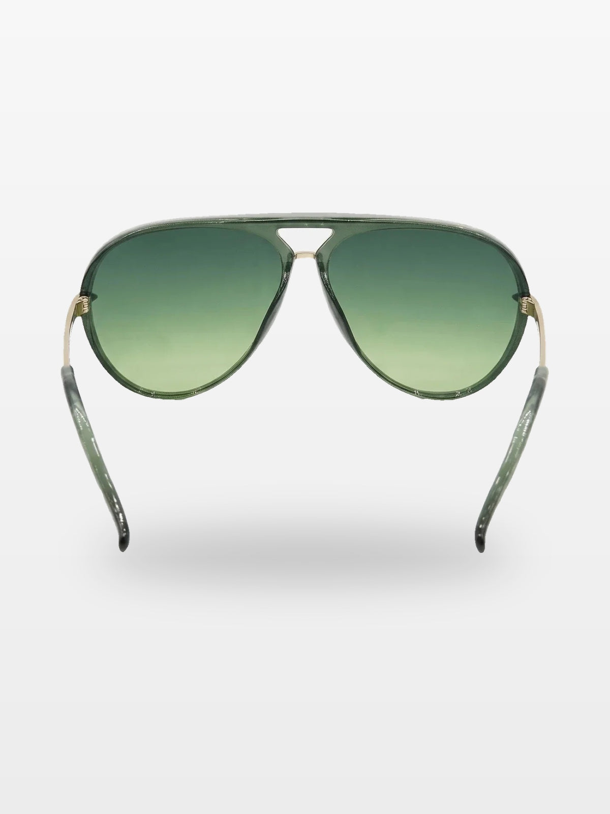 Aviator sunglasses in Green with green gradient lenses, back view — Elysia — Velezeco #opt1_1