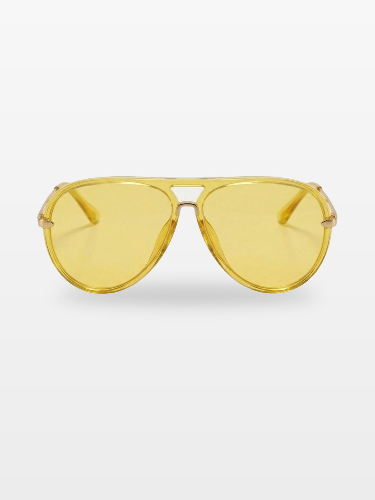Aviator sunglasses in Yellow with yellow lenses, front view — Elysia — Velezeco #opt1_7