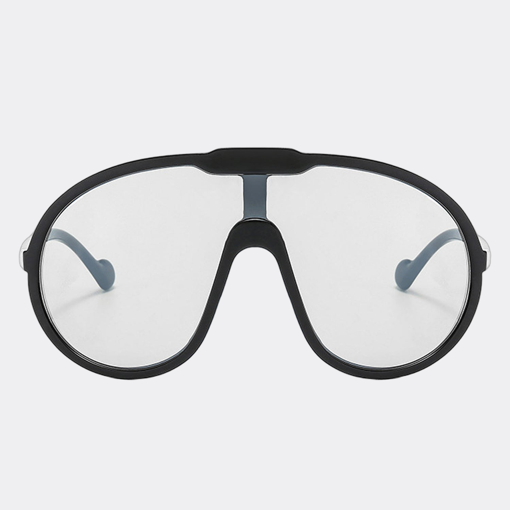 Oversized sunglasses folded flat view — Havana — Velezeco