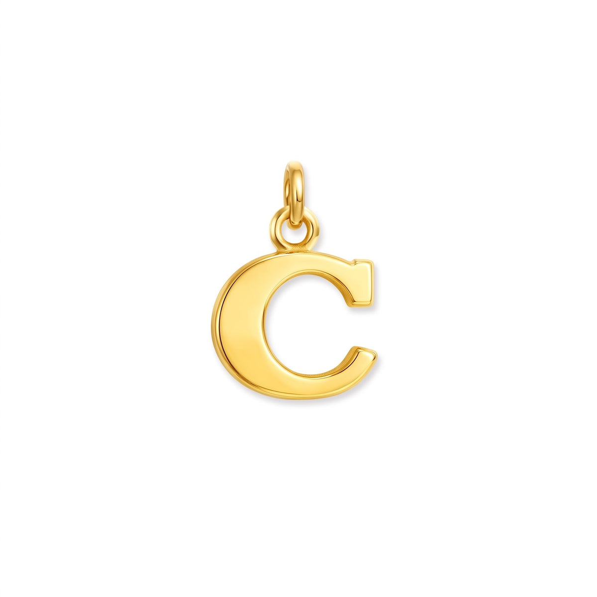 Gold initial pendant, letter C, on white · Velezeco #opt1_3