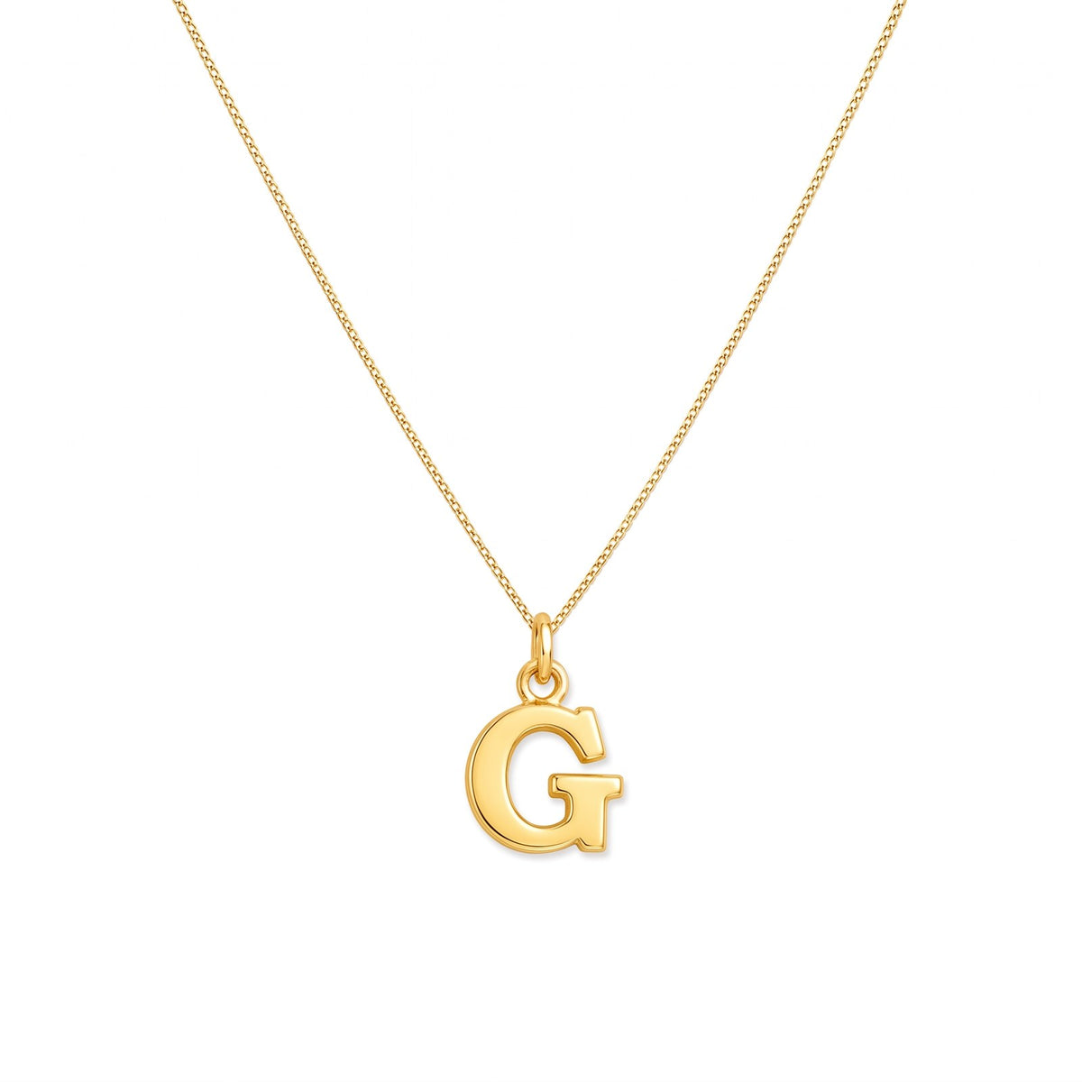 Gold initial G necklace on a fine chain · Velezeco #opt1_7