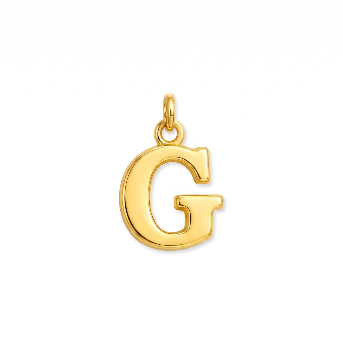 Gold initial pendant, letter G, on white · Velezeco #opt1_7