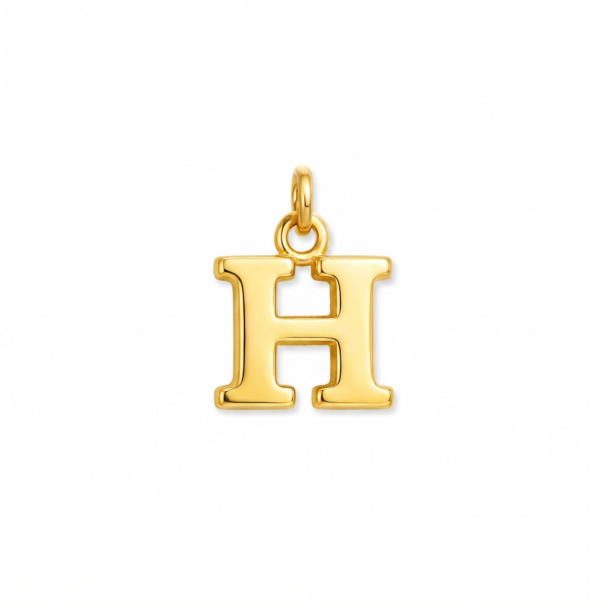 Gold initial pendant, letter H, on white · Velezeco #opt1_8
