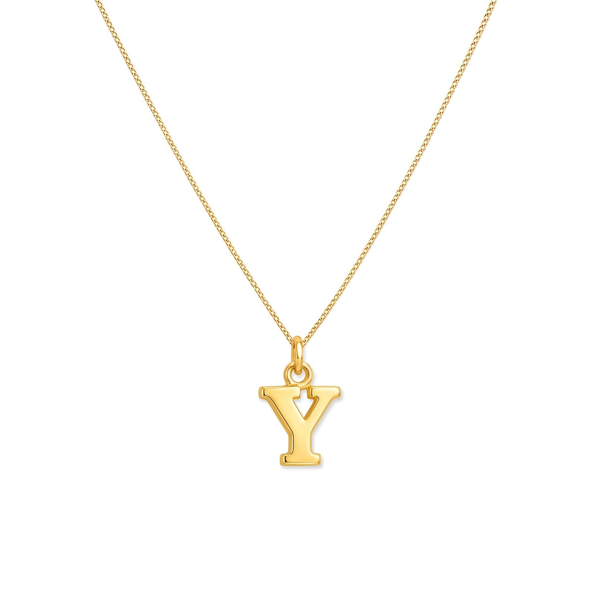 Gold initial Y necklace on a fine chain · Velezeco #opt1_25