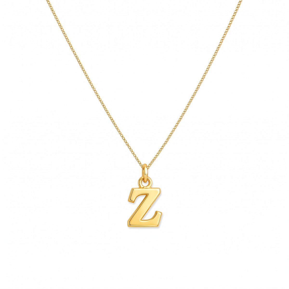Gold initial Z necklace on a fine chain · Velezeco #opt1_26