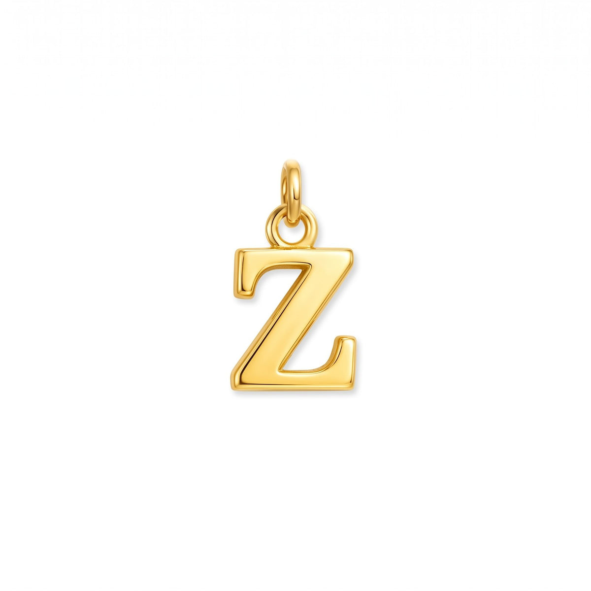Gold initial pendant, letter Z, on white · Velezeco #opt1_26