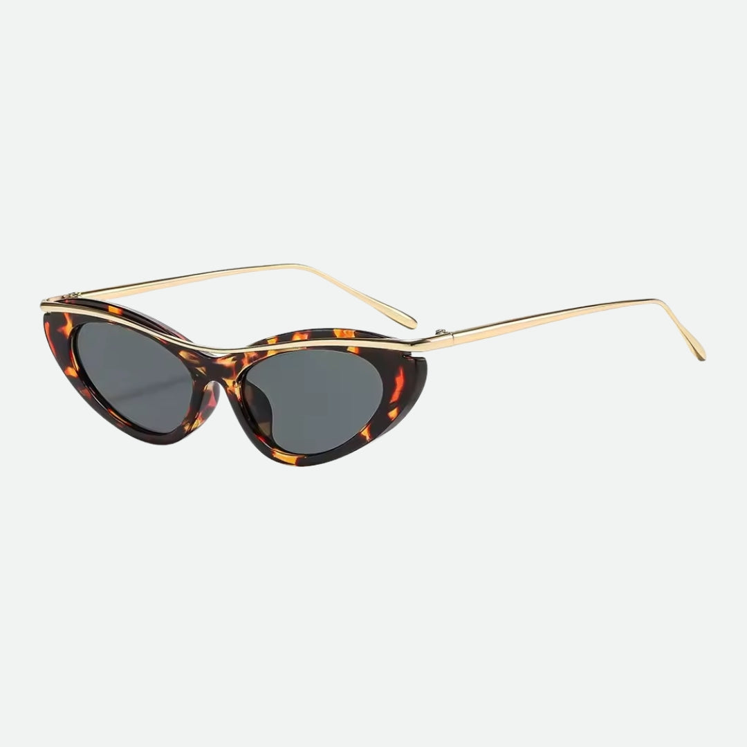 Cat eye sunglasses temple and hinge detail — Milos — Velezeco