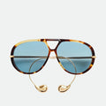 Aviator sunglasses folded flat view — The Nimbus — Velezeco