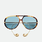 Aviator sunglasses folded flat view — The Nimbus — Velezeco