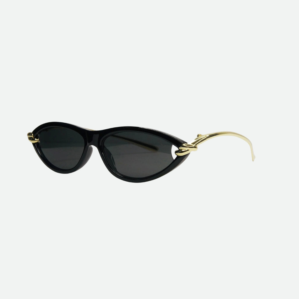 Cat eye sunglasses lens close-up detail — Santorini — Velezeco