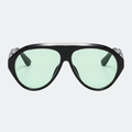 Aviator sunglasses worn by model outdoors — Boston — Velezeco