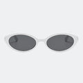 Round sunglasses worn by model outdoors — Nala — Velezeco