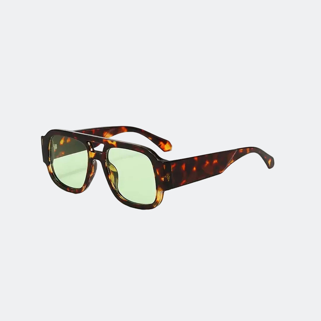 Oversized sunglasses folded flat view — Crimson — Velezeco