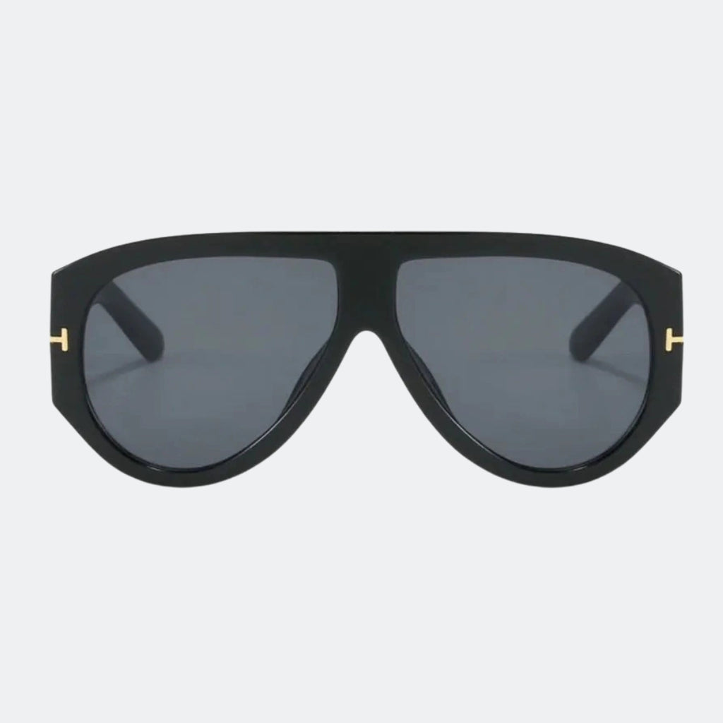 Aviator sunglasses temple and hinge detail — Veneza — Velezeco