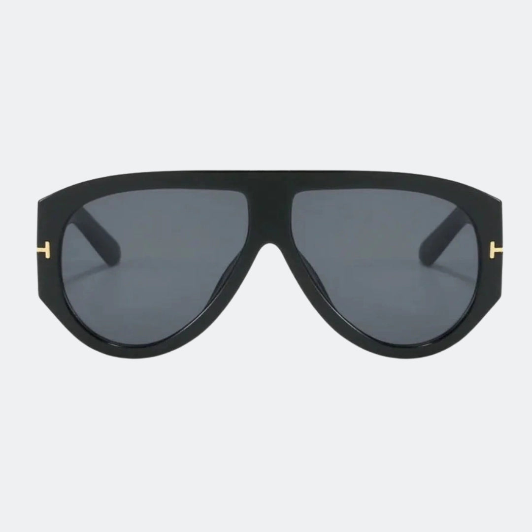Aviator sunglasses temple and hinge detail — Veneza — Velezeco
