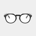 Blue light glasses temple and hinge detail — Zalle — Velezeco